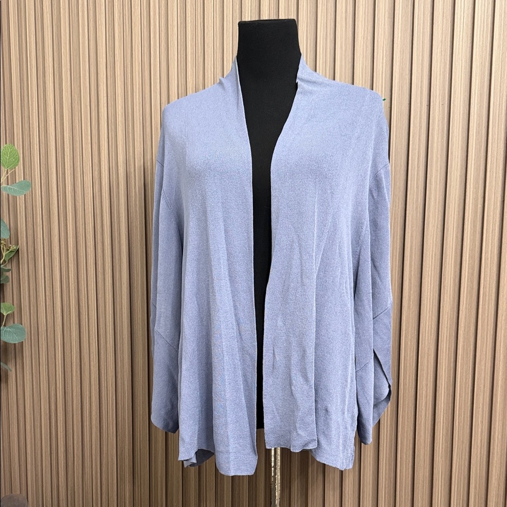 2X Eileen Fisher Light Weight Open Cardigan Viscose Nylon